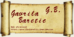 Gavrila Baretić vizit kartica